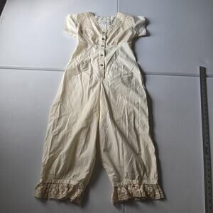 Madde Vintage Dutchess Morning Victorian One-piece Womens 34 XS Ecru 100% Cotton